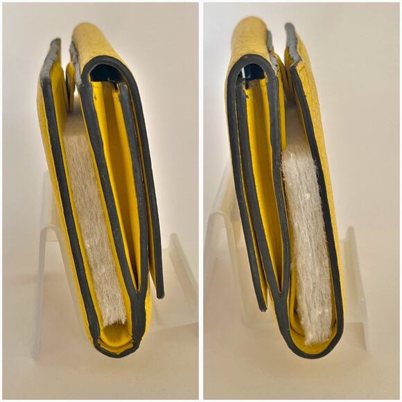 FENDI Bifold Wallet Peekaboo Selleria Yellow Leather Coin Case - Picture 6 of 12